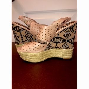 Jessica Simpson JP Calina studded Aztec wedges
